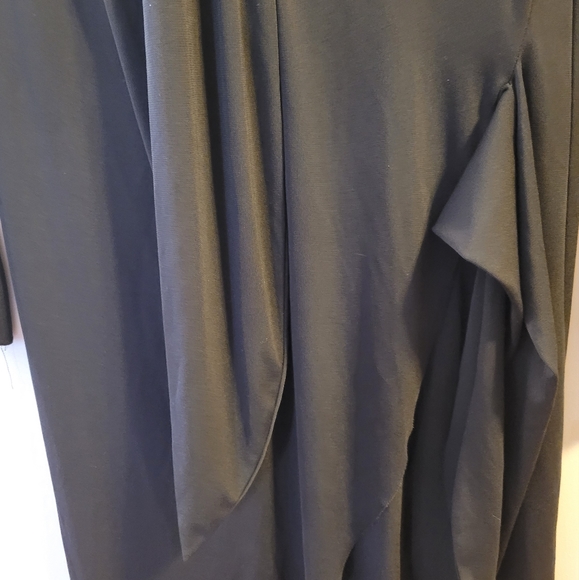 🖤 Zara Black Long Sleeved Dress Self Tie Assymetrical Hem LBD Ladies Small - Picture 3 of 7